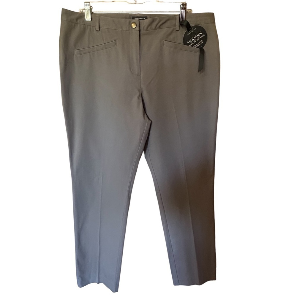 CHARTER CLUB Women’s Modern Somerset Garden Sand Khaki Full Length Pants…